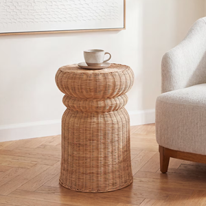 Table basse artisanale en rotin naturel du Vietnam, style minimaliste, support latéral esthétique, table à café durable en cannage tressé - Product Image 4