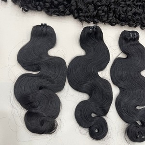Hot Black steam hair Viet Nam human hair black steam <b>body</b> <b>wave</b> hair machine weft factory price Ready To Ship - Product Image 1