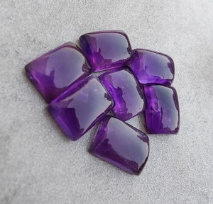 Ametyste violette naturelle, taille cabochon rectangulaire, 8mm 10mm, pierre d'améthyste, pierre précieuse en vrac, prix de gros pour la fabrication de bijoux - Product Image 1