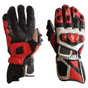 Gants en cuir à doigts entiers, noir et blanc, fermeture à boucle, pour cyclisme, hommes, été, imperméables - Product Image 6