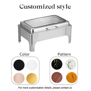 Tianxing 2025ใหม่หรูหราชามอบอุ่นอาหารจานร้อนจานสี่เหลี่ยมสีทองขนาด9ลิตรสำหรับงานจัดเลี้ยง - Product Image 3