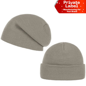 Gorros de punto acrílicos clásicos lisos al por mayor de fábrica, gorros elásticos suaves, diseño personalizado, tacto suave, alta calidad - Product Image 1