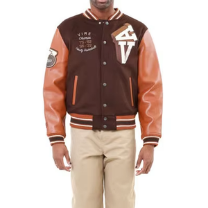 Venta al por mayor de diseño popular de la mejor calidad de peso ligero de los hombres Varsity chaqueta elástica y de buen fabricante Varsity chaqueta para los hombres - Product Image 1