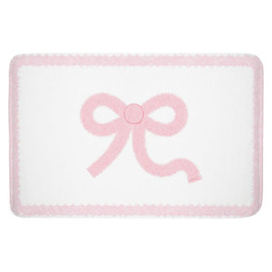 Alfombra de baño rosa con lazo, muy vendida al por mayor – Tapete de baño suave y antideslizante con un lindo diseño de lazo coqueto, 16" x 24" para baños - Product Image 2