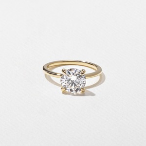 Anillo de Compromiso Solitario con Diamante Cultivado en Laboratorio de 2 Quilates, Oro de 14K con Baño de Rodio, Corte Brillante, 4 Puntas, Clásico, Certificado IGI, Personalizado, Fino - Product Image 1