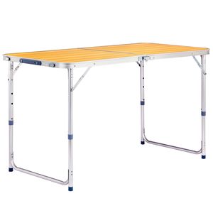 Tavolo Pieghevole Portatile Regolabile in Altezza, Finitura Effetto Legno, 120 cm, Leggero e Richiudibile per Camera da Letto e Cucina - Product Image 4