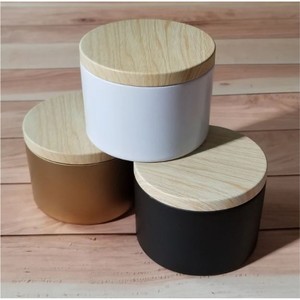 Vente en gros de pots à bougies en céramique de luxe, noirs mats, style béton, nordiques, vides, avec couvercle, pour la fabrication de bougies - Product Image 4