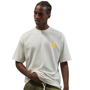 Men Oversized Light Grey T Shirt Short Sleeve Crew Neck Cotton Casual Streetwear Top <b>Small</b> <b>Chest</b> Logo Summer Tee - Product Image 5