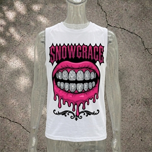 เสื้อกล้ามโอเวอร์ไซส์คอกลมสไตล์ไฮสตรีทสำหรับผู้ชาย พิมพ์ลายตามสั่ง พร้อมโลโก้ด้านหน้า ผลิตจากผ้าเจอร์ซีย์คอตตอน 100% - Product Image 5