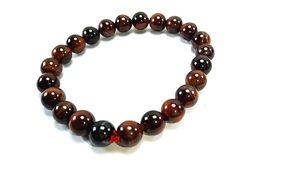 Men and Women Handmade Feng Shui <b>Red</b> Tiger eye's beads Round Stone Beads Round <b>Bracelet</b> 8-10mm Size Fashion Jewelry Energy - Product Image 5