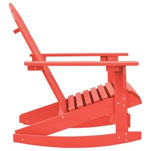 Sedia a dondolo Adirondack in legno massello di abete per Patio rosso sedia da giardino - Product Image 3