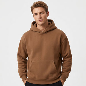 Sweat-shirt à capuche oversize pour homme, couleur unie, en molleton anti-plis, pull décontracté, vêtement d'hiver, 100% coton tricoté BD - Product Image 6