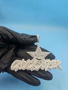 Pendentif Charme de Luxe en Moissanite Laysware Jewels, Argent 925, Haute Brillance, Bijoux Hip Hop pour Hommes et Femmes, Usage Quotidien - Product Image 3