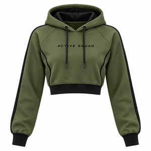 <b>White</b> Sweatshirt Cotton <b>Crop</b> Hoodie for Women Custom Logo Women USA American Hoodies Fashionable Wholesale Rate - Product Image 4
