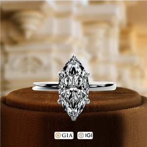 แหวนเพชรทรงมาร์คีส์ 1 กะรัต เพาะเลี้ยงในห้องปฏิบัติการ, แหวนทองคำขาว 14K, แหวนแต่งงานแบบวงแหวนซ่อน, แหวนเพชรเม็ดเดี่ยวสำหรับเจ้าสาว, แหวนวินเทจ - Product Image 4