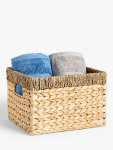 Newly designed <b>rectangular</b> laundry <b>basket</b>, woven from natural water hyacinth, a storage <b>basket</b> for household items. - Product Image 3