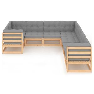 Conjunto de Muebles de Jardín de Madera de Pino Sólido, Diseño Apilable, Colección de Madera Natural - Product Image 3