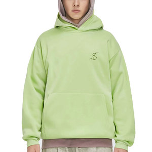 เสื้อฮู้ดดี้ผ้าคอตตอนผสมเนื้อนุ่มพิมพ์โลโก้ตามสั่งสำหรับผู้ชาย ทรงโอเวอร์ไซส์ ดีไซน์ทันสมัย พร้อมกระเป๋าจิงโจ้ - Product Image 1