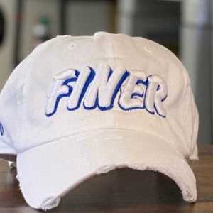 Zeta Phi Beta Finer White Hat Blue Embroidered Sorority <b>Baseball</b> <b>Cap</b> Distressed Adjustable Strap Casual Stylish Women <b>Cap</b> - Product Image 1