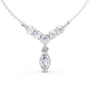 Collar con Colgante de Diamantes en Oro Blanco de 18 Quilates, Diseño de Joyería Elegante y de Lujo para Mujer, Ideal para Bodas, Aniversarios y Cumpleaños - Product Image 3