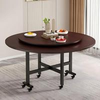 Table à manger ronde extensible, pliable, avec structure métallique, portable, mobile, table de cuisine, meubles gain de place pour condo, petite maison