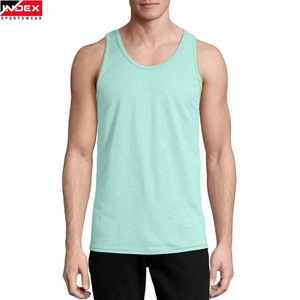 Camiseta sin Mangas para Hombre INDEX, Cuello Redondo, Color Sólido, Tejido Transpirable, Ropa Deportiva Informal, Verde Menta - Product Image 1