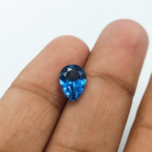 Natural London Blue Topaz Gemstone Pear Cut Loose <b>Stone</b> Color Play for Jewelry Making Ring Pendant Wholesale Supplier Quality - Product Image 4