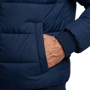 Customized Men's Winter Puffer <b>Jacket</b> Stand Collar Zipper Closure Windproof Casual Polyester Material - Product Image 5