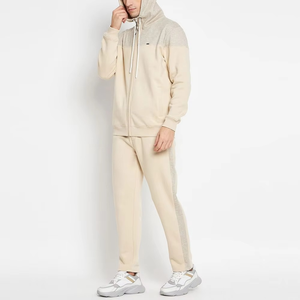 Survêtement à capuche pour homme, manches longues, blocs de couleur, fermeture éclair sur le devant, poches latérales, tenue décontractée d'automne, 100 % coton, poids moyen, coupe classique - Product Image 3