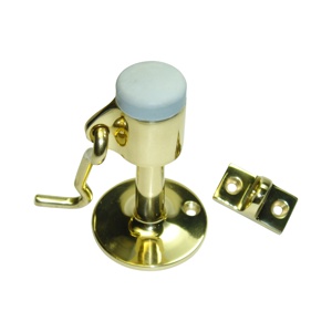 Butée de porte robuste en laiton au design moderne, fixation murale et au sol pour applications hôtelières - Product Image 1