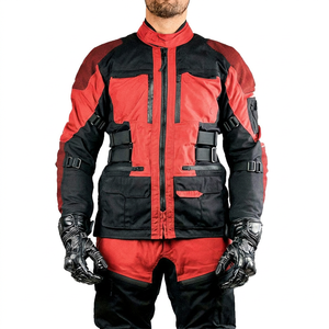 Men Full Sleeve Motorcycle Racing Jacket Windproof Color <b>Blocked</b> Nylon <b>Acrylic</b> All Seasons Riding Gear - Product Image 2