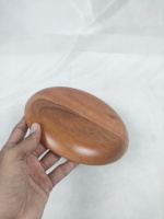 Ensemble de 3 assiettes de service de forme ovale en bois, modernes et durables, au design original pour la fête, faites à la main en Inde