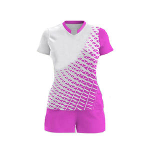 Volleyball Uniform Set Sublimated Print Blue White Sleeveless Jersey Shorts With Number 17 Athletic Fit For Adults - Product Image 5