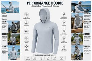 Chemise de pêche pour homme personnalisée, rose, à manches longues, à capuche, respirante, UPF 50, anti-UV, en spandex/polyester, avec cache-cou vert néon - Product Image 6