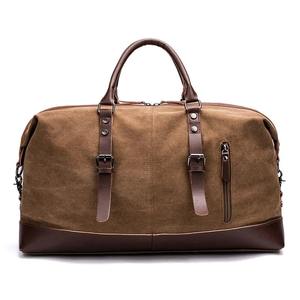 Sac de voyage en toile pour hommes, sac à main en cuir PU pour l'extérieur, sac de voyage, de fitness et de photographie, sac à main de grande capacité, sac à dos à bandoulière pour hommes - Product Image 3