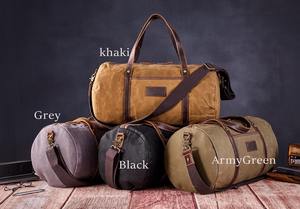 Bolsa de Viaje de Lona y Cuero al por Mayor, Gran Capacidad, Impermeable, Bolsa de Fin de Semana, LCTB-0007 - Product Image 5