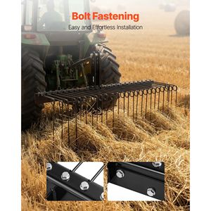 Rastrello per Paesaggistica Professionale da 60 Pollici con 26 Denti in Acciaio Armonico, Attacco a 3 Punti, Scarificatore per Prato per Trattori Categoria 1 - Product Image 5