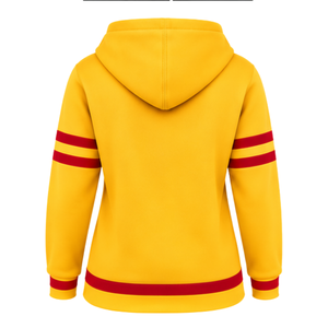 Sudadera con Capucha PDK Dorada para Mujer, Emblema Red Book, Vela Iluminada 1923, Mangas a Rayas, Sudadera con Capucha y Bolsillo Canguro, Accesorios - Product Image 4