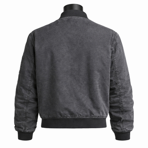 <b>Men</b> <b>Lightweight</b> Bomber <b>Jacket</b> Stand Collar Zip Up Casual Windbreaker <b>Jacket</b> Soft Fabric Ribbed Cuffs Everyday Fashion Outerwear - Product Image 2