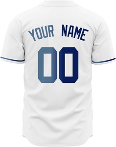 Camiseta de béisbol blanca personalizada para hombre con nombre y número, estampado sublimado, manga corta, corte regular, ropa para todas las estaciones - Product Image 3