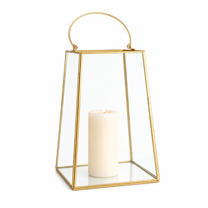 Elegance Gold Hammered Metal Lantern Handcrafted Large <b>Candle</b> Holder for Ramadan Decor & Home Indoor Outdoor Lighting - Product Image 3
