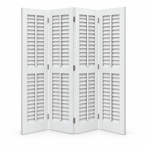 Persianas Verticales de Madera Maciza Blanca con Varillas Centrales Decorativas para Uso en Interiores, Diseño Tradicional Ecológico - Product Image 4
