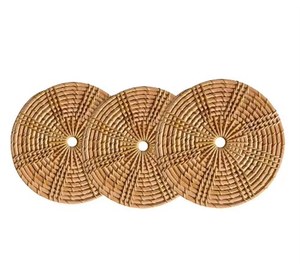 Luxury Handmade Boho Rattan Coasters Woven Wicker Home <b>Table</b> Decor Retro <b>Rustic</b> <b>Coffee</b> Drinks Round Placemats - Product Image 1