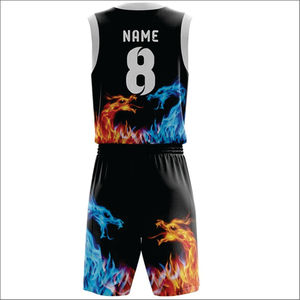 Conjunto de Uniforme de Baloncesto con Logotipo Personalizado, 100% Poliéster, Manga Corta, Logotipo en la Parte Delantera, Absorbe la Humedad, MOQ Bajo, Servicio OEM - Product Image 2