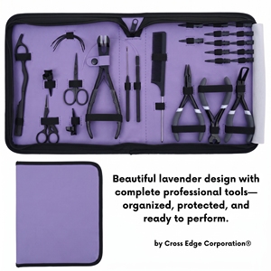 Kit d'outils professionnels pour extensions capillaires avec pince à micro-perles, applicateur de ruban adhésif, coupe-ruban et peigne - Product Image 3