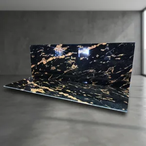 Dalles de pierre naturelle décoratives en granit or poisson de luxe avec motifs dorés riches pour revêtements de sol, panneaux muraux et aménagements modernes - Product Image 1