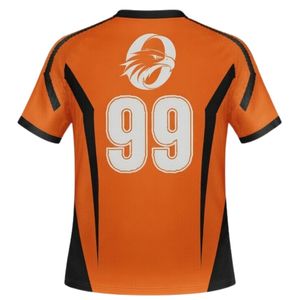 Maillot de handball sublimé orange et noir pour hommes, chemise de sport en polyester à manches courtes, vêtements d'équipe pour l'entraînement et les matchs - Product Image 2