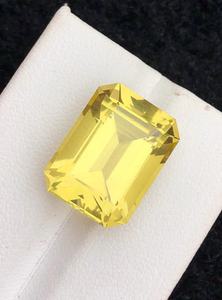 Piedra Preciosa de Cuarzo Limón Natural, Corte Esmeralda, Origen Brasil, Cristal Amarillo Suelto para Joyería, Anillo, Colgante - Product Image 2