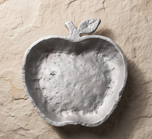 Plateau de service en aluminium coulé, design pomme, fabrication directe d'usine, plateau de présentation alimentaire unique en argent pour hôtel, restaurant, vaisselle de table - Product Image 4