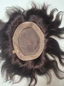 Perruque Toupee en Cheveux Humains Brésiliens Remy de Los Angeles pour Hommes, Courte, avec Dentelle Frontale et Base en Dentelle, Couleur Naturelle - Product Image 6